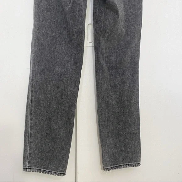 PACSUN heavily distressed mom jeans straight leg medium wash black 22 (not plus) - Picture 5 of 8